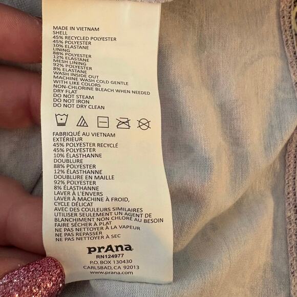 Prana Athletic Dress Built in Bra L Light Purple Floral Stretchy Fitted Sporty - Picture 7 of 9